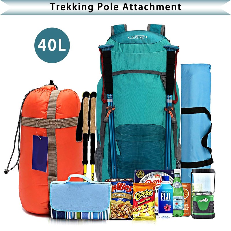 G4Free 40L Lightweight Foldable Hiking Backpack Travel Camping Trekking Daypack