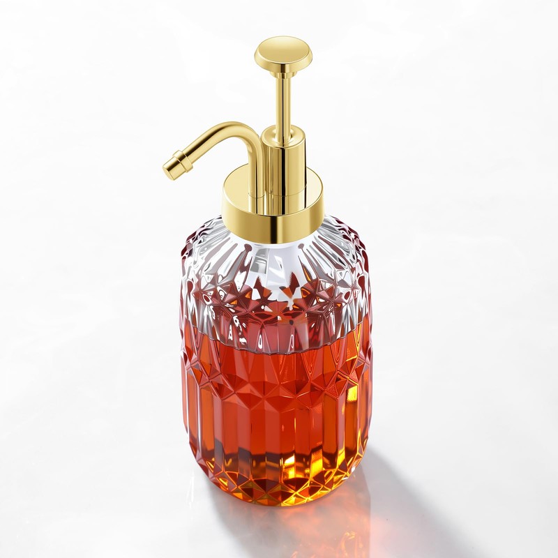 TIWPAJS Glass Coffee Syrup Dispenser 13.5oz, Syrup Bottles with Luxurious