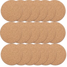 18Pcs Cork Coasters Round Multifunctional Cork Mat Wooden Thick Cork Drink Coaster Round Brown Absorbent Cork Mat Multi Use Cork Coaster for Table for Tea Drinks Mugs Glasses