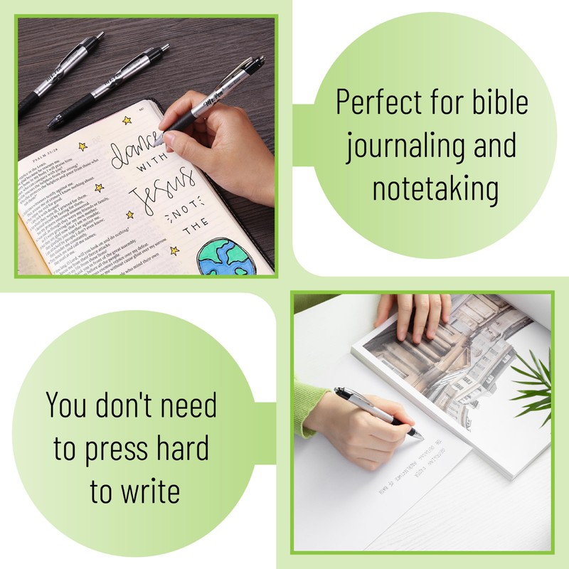 Mr. Pen No Bleed Pens, Bible Pens, Fine Tip, Black,