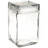 Oneida 85588R Stackable Square Glass Jar w/Glass Lid, 1.5 qt, Clear (Case of 4)