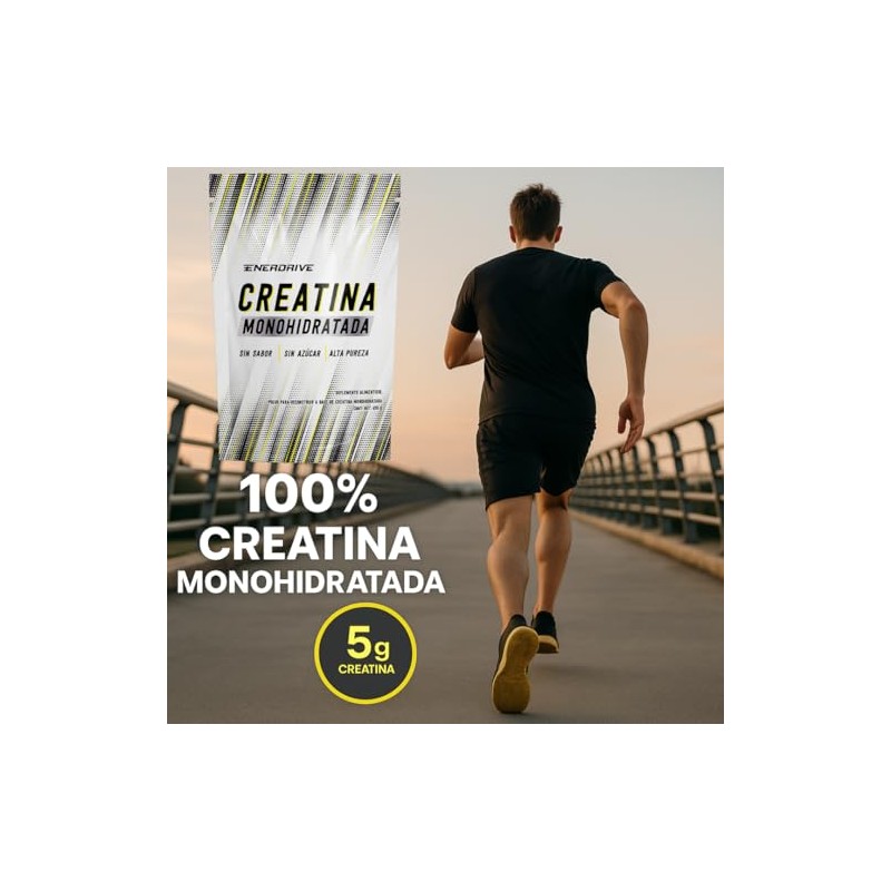 Creatina Monohidratada, Alta Pureza, Sin Sabor, 450g, 90 Porciones