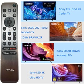 Replacement Sony Smart TV Voice Remote Control,FAVLOV Remote Comptible with Sony A80K X80K X95K X90K X85K Series Smart TVs (2022), with YouTube, NEFTLIX