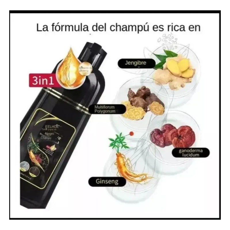 Shampoo Cubrir Canas Tinte Negro Dexe Hair Dye