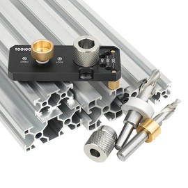 TOOLCOOL Aluminum Profile Drill Guide Access Hole Drill Jig With M6 And M8 Step Drill Bits For 20 30 40 Series European Standard Aluminum Extrusion Profile - New Upgrade