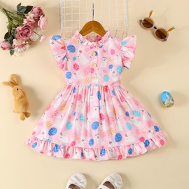 VINUOKER Toddler Baby Girls Easter Day Dress Easter Sleeveless Dresses Toddler Girl Easter Egg Skirt