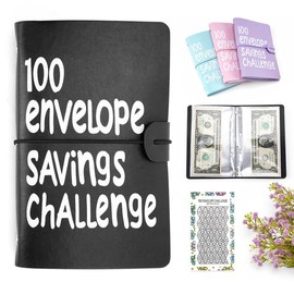 100 Days Money Saving Challenge Coin Envelope Budget Storage Book - Binding Covers With Daily Savings Tracker, Habit-Forming System, And Cash Savings Goal Of $5050 Develop A Consistent Savings Habit:_Black