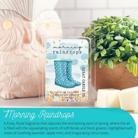 Clean Soy Blend Wax Melts Candle Decor with 50  including holiday favorite fragrances, smokeless fragrance for your home   Freshener Scented - Scent: Morning Raindrops