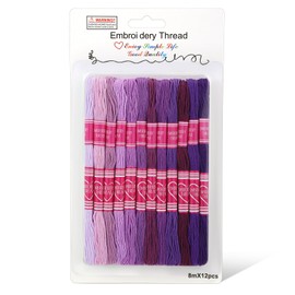 Dercuy Embroidery Floss,12 Skeins Purple Embroidery Thread,Friendship Bracelet String for DIY Making,Embroidery Crafts