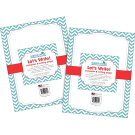 Barker Creek Designer Computer Paper 100 Sheet Set, Turquoise Chevron, Decorative Paper, Stationery, 8.5" x 11", 100 sheets, Home, School, and Office Supplies (3623)