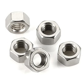 3/8-16 Hex Nuts, Stainless Steel 304 Hex Nut, Bright Finish, Quantity 25