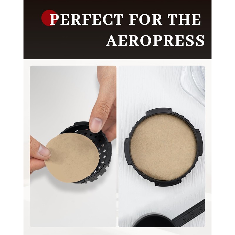 Brew Choice 500 PCS Coffee Filters for Aeropress,64mm Unbleached Natural