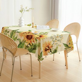 Virtumob Rectangle Tablecloth - 60 x 84 Inch Sunflower Rustic Tablecloth Classic French Country Printed Farmhouse Table Cover Decoration, Suitable for Home, Kitchen Dining