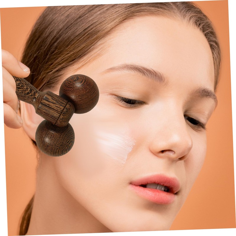 Outanaya 1pcs Face Massage Roller Wooden Face Massager for Lifting