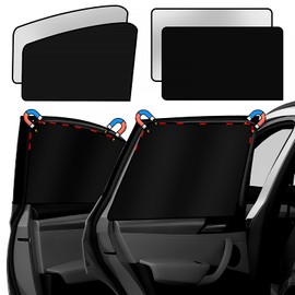 EclipseGuard Car Sun Protection, Pack of 4 Magnetic Sun Protection Curtain for Car, Baby Sun Protection with UV Protection, Sun Protection Car Children with UV Protection for Universal Car, SUV, Truck
