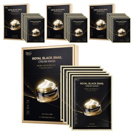 Dr. G Royal Black Snail Cream Mask, 5 packs, 4 pcs / 닥터지 로얄 블랙 스네일 크림 마스크, 5개입, 4개
