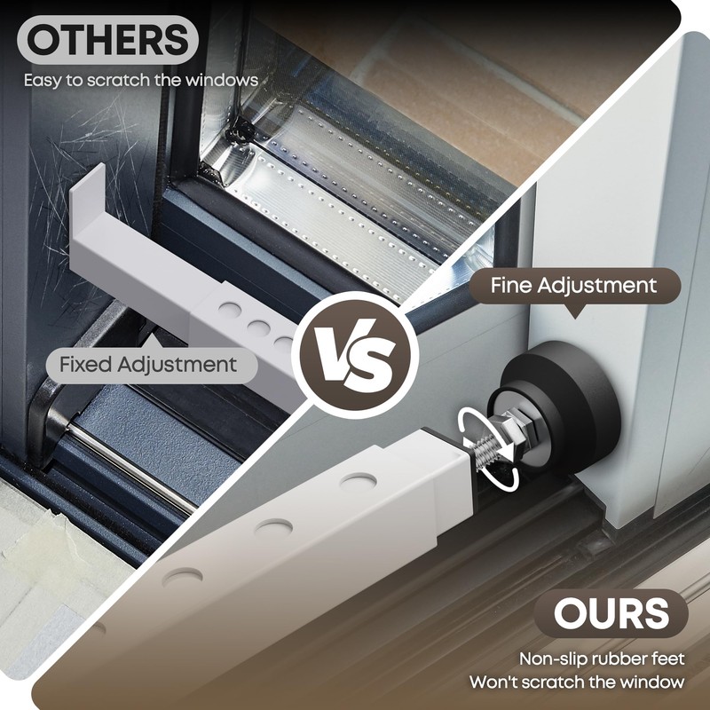 WooFog（Short）Window Security Bar Adjustable, Window Bars Security Inside, Window Lock