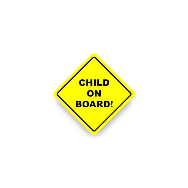 CHILD ON BOARD WARNING SAFETY BUMPER STICKER Yellow Sign Car