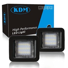 KDM Led License Number Plate Light Fit for 2015-2020 Ford F150 Raptor Assembly Replacement,Pickup Truck Rear Tag Lamp Clear Lens 6000K White,2Pcs Pack