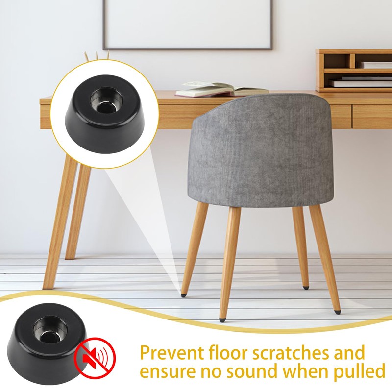 Set of 30 rubber feet, screwable, round, black, rubber feet,