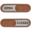 Open Closed Sliding Sign (Brown) - Privacy Slide Door Indicator