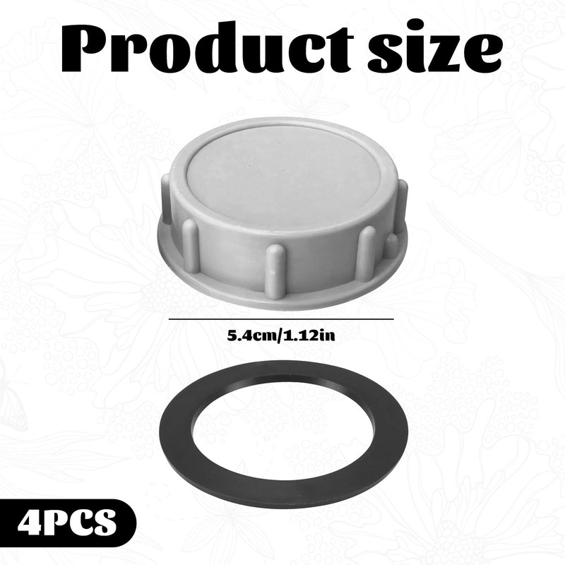 Plastic Pipe End Caps,4PCS 54mm Kitchen Sink Waste Pipe Blanking