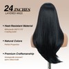 NOBLE Black Straight Layered Wig 24 inch 13×4×1 Lace Front