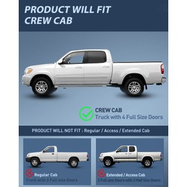 Nilight Headlight Assembly for 2005 2006 Toyota Tundra 4 Door Double Crew Cab 2005 2006 2007 Sequoia Pickup Replacement Black Housing Clear Reflector Driver and Passenger Side