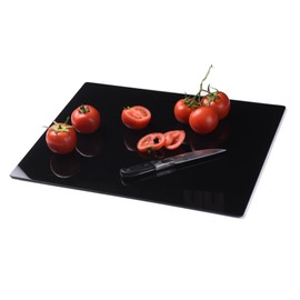 Phore Tempered Glass Cutting Board for Kitchen, Dishwasher Safe, Clear Cutting Board for Countertop, Scratch Resistant, Heat Resistant, Shatter Resistant (16"x12"x2pcs, Black)