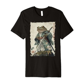 Frog Samurai Warrior Katana Ukiyoe Ronin Premium T-Shirt