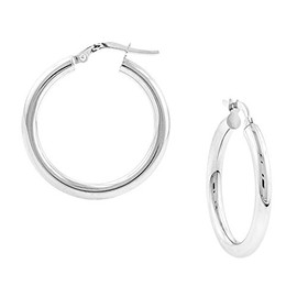 Sterling Silver 2x20 MM Plain Hoop Earrings .925 Stamped, Metal