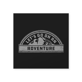 CafePress Let's Go On an Adventure Square Sticker 3 X 3 Square Bumper Sticker Car Decal
