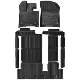 3pcs Floor Mats Liners Set Compatible for 2021 2022 2023 Toyota Sienna 8 Seat Heavy Duty All-Weather Floor Mats Rubber TPE Floor Liner Black