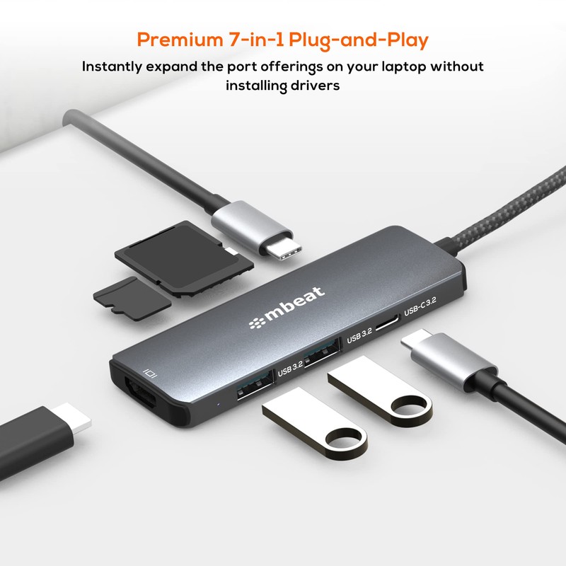 mbeat Elite 7-in-1 USB-C 3.2 Gen2 Hub with 8K 30Hz