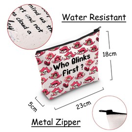 JXGZSO Funny Cherri B Gift Who Blinks First Makeup Bag HH Character Cosmetic Bag Demon Bomb Gift, Who Blinks First