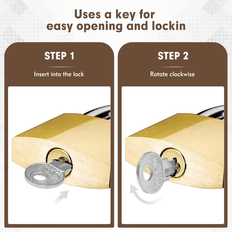 RYANNER Padlock 2PCS Small Padlock, Padlocks with Keys, can be