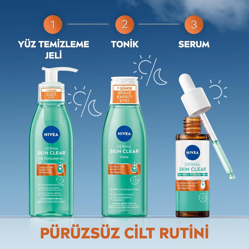 NIVEA Derma Skin Clear Dengeleyici, Sivilce Karşıtı Serum 30ml, Yağlı