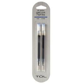 TUL® Gel Pen Refills, Medium Point, 0.7 mm, Blue Ink, Pack Of 2 Refills