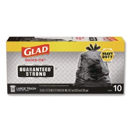 Glad 00079CT 30" x 33" 30-Gal 0.81 mil Trash Bags - Large Black (12/CT) New