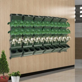 WANLECY Vertical Wall Planter with 30 Pots, Self Watering Vertical Garden Wall Stackable Living Wall Planters Indoor/Outdoor Decor for Flower, Herb, Vegetables (60 Pockets)