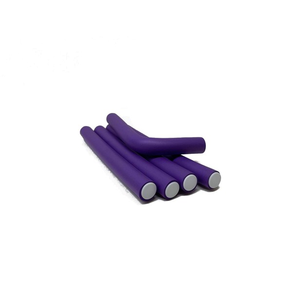 Flex Spongy Purple Rod Rollers Twist-flex Pro Curls Hair Roller Large - 5PC