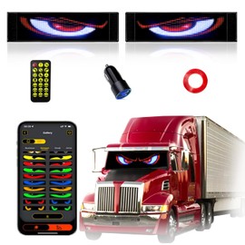 2PCS Devil Eyes Light for Windshield: 14.1"x4.3" LED Eyes for Car Windshield with Remote & APP Control, Programmable Flexible Screen Panel, LED Eyes Light for Car Trucks SUV