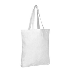 100% Eco Friendly Cotton Canvas Reusable Grocery Plain Tote Bags Set by BagzDepot (12 Pack, White)