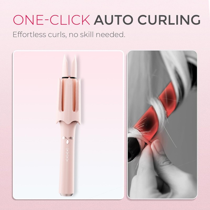 Auto Rotating Hair Curler - 4 Temperature and Timer Settings,