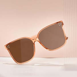 UwqMaz Women's Square Sunglasses Polarized, UV400 Metal Frame – Lightweight Oversized for Driving & Outdoor