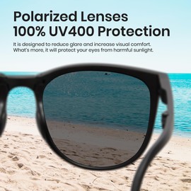 Cyxus Sunglasses Men Women Foldable Lightweight TR90 Polarised Sunglasses UV 400 for Driving Fishing Travel, 01black