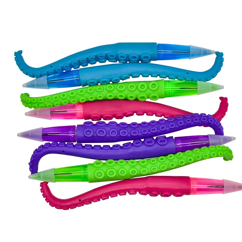 Maydahui Fashionable Octopus Tentacle Ballpoint Pen Set of 8, Black,