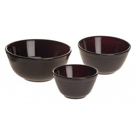 Mosser Glass Nesting Mixing Bowl Set Black Raspberry
