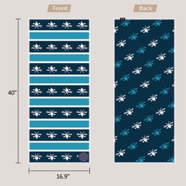 Groove Low Golf Towel with Magnet, Metal Clip and Brush - Large, Microfiber Magnetic Towel for Golf Bags, Brush to Keep Your Golfing Gear Clean - Aqua & Navy