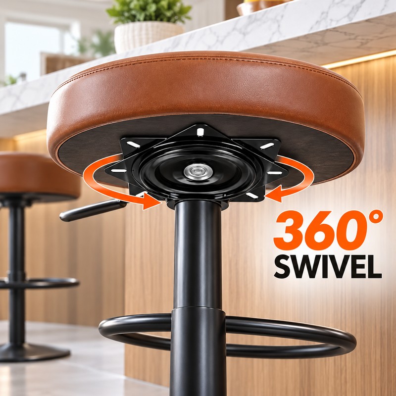 2-Pack 360° Steel Chair Swivel Base Plates, 4-Inch & 6-Inch